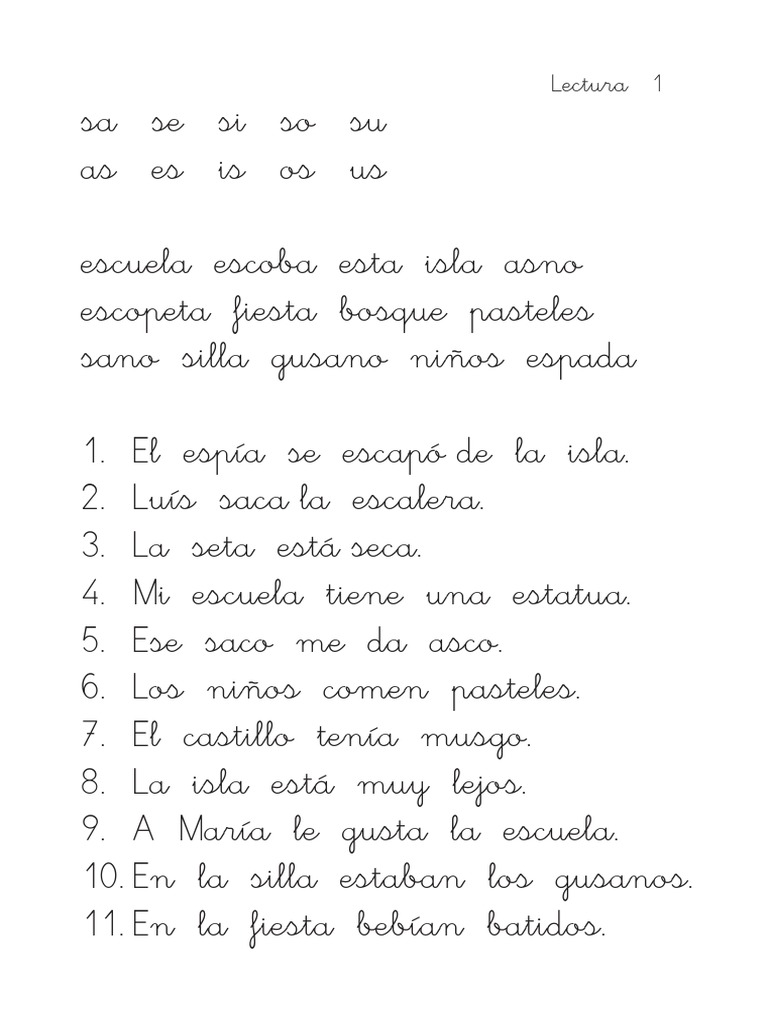 Oraciones y actividades con sílabas inversas | PDF | Hogar, jardinería ...