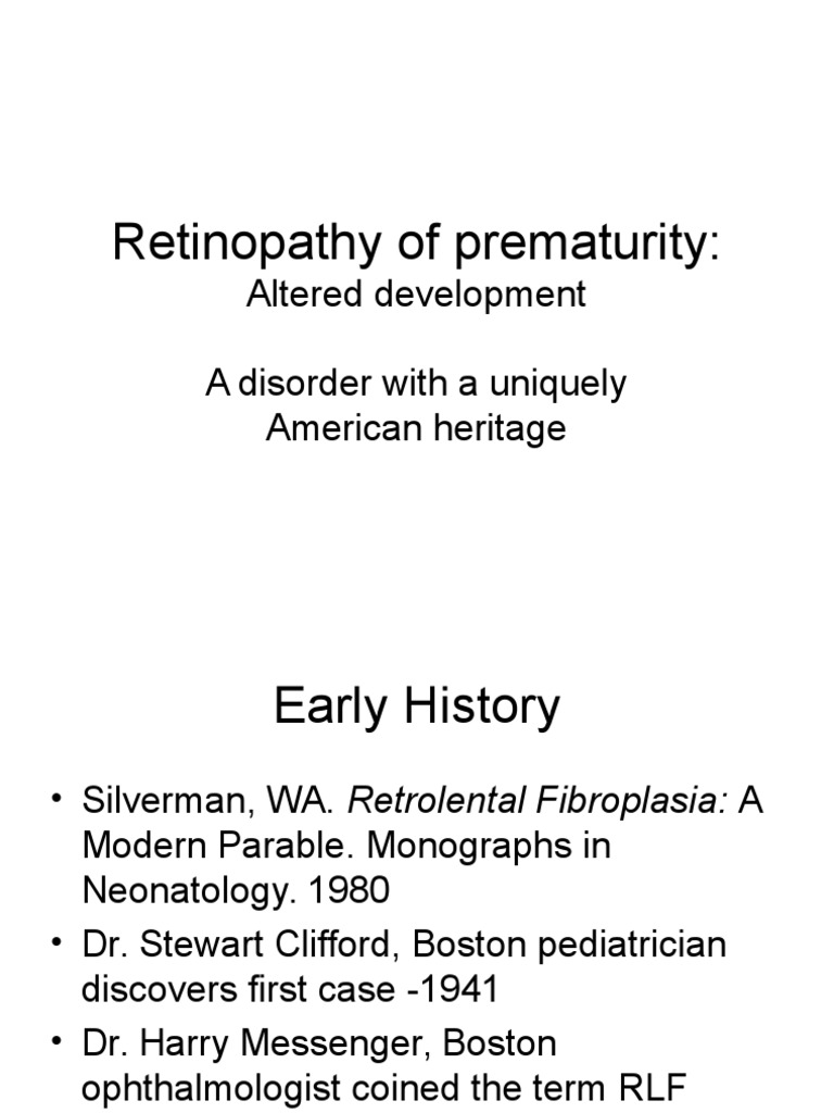 Retinopathy of Prematurity Handout Format | PDF | Retina | Medical ...