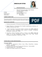 Curriculum Vitae: Personal Details - Fahmida Hossain