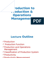 Introduction To Production & Operations Management