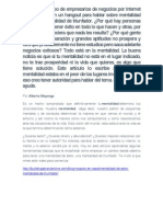 Mentalidad de Éxito, Mentalidad de Triunfador. Por Alberto Mayorga