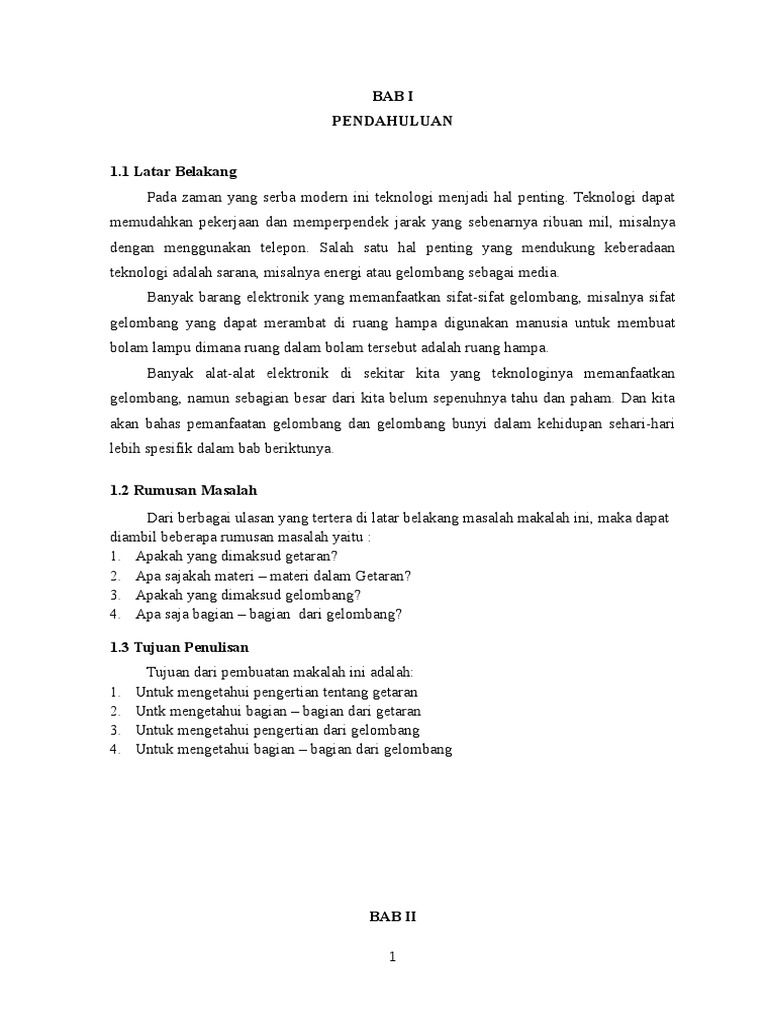 Makalah Getaran Dan Gelombang