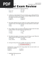 Final Exam Review 2015