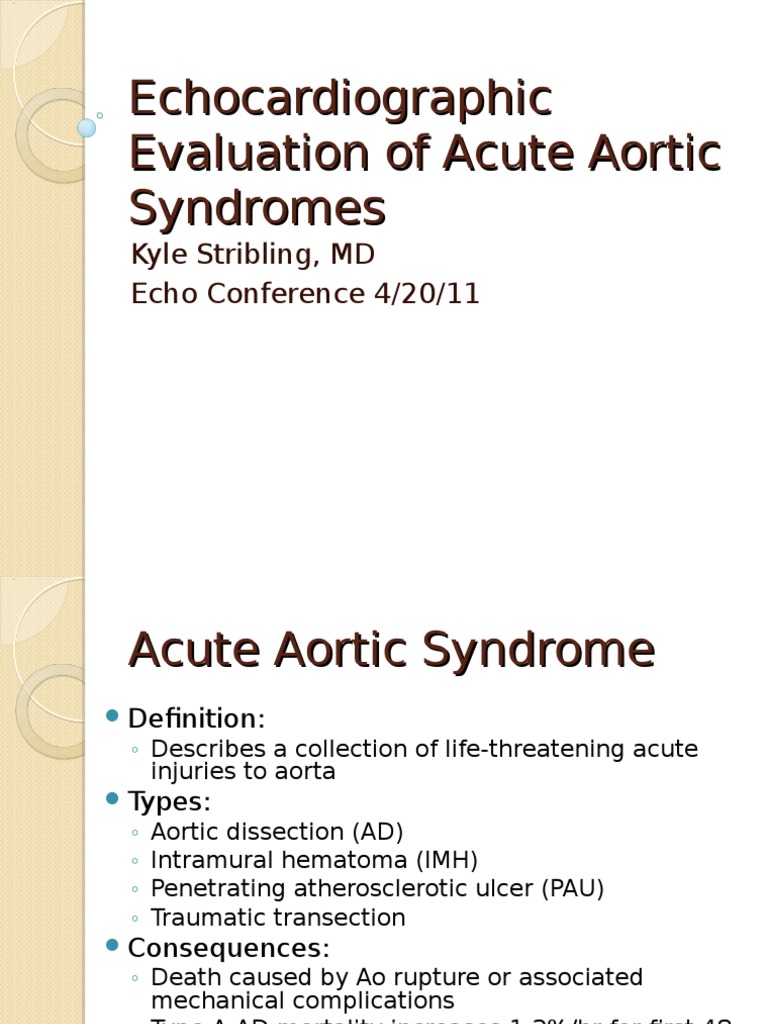 Echocardiographic Evaluation of Acute Aortic Syndromes | PDF ...