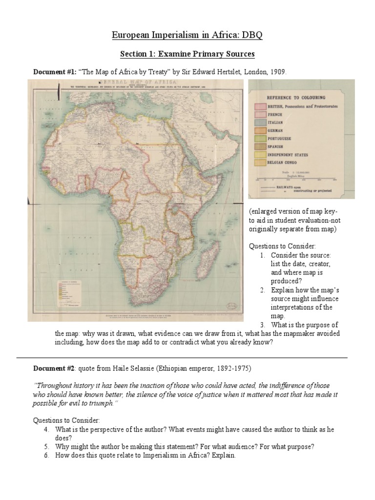 Imperialism in Africa DBQ | Download Free PDF | Boer | Colonialism