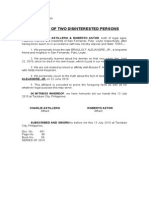 Affidavit of Two Disinterested Persons: ALEJANDRE, JR. On 22 June 2010