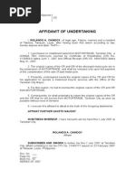 Affidavit of Undertaking: Republic of The Philippines) Province of Leyte) Ss City of Tacloban)