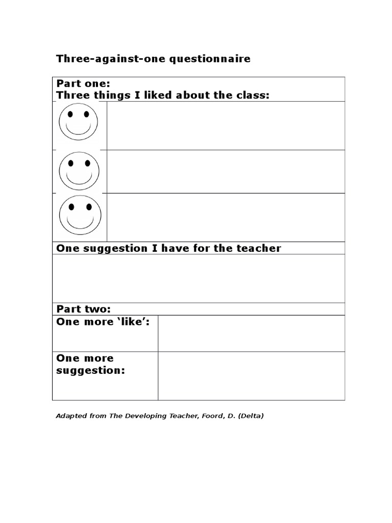 Three Against One Questionnaire | PDF | Career & Growth