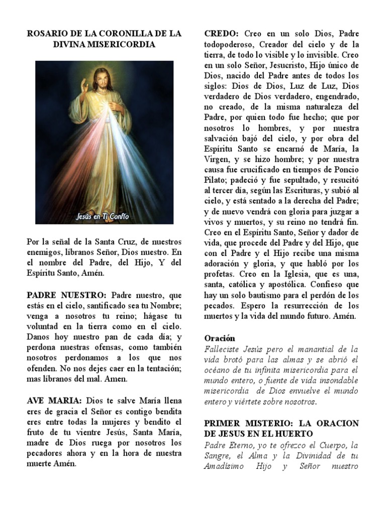 Rosario de La Coronilla de La Divina Misericordia2015 María, madre de