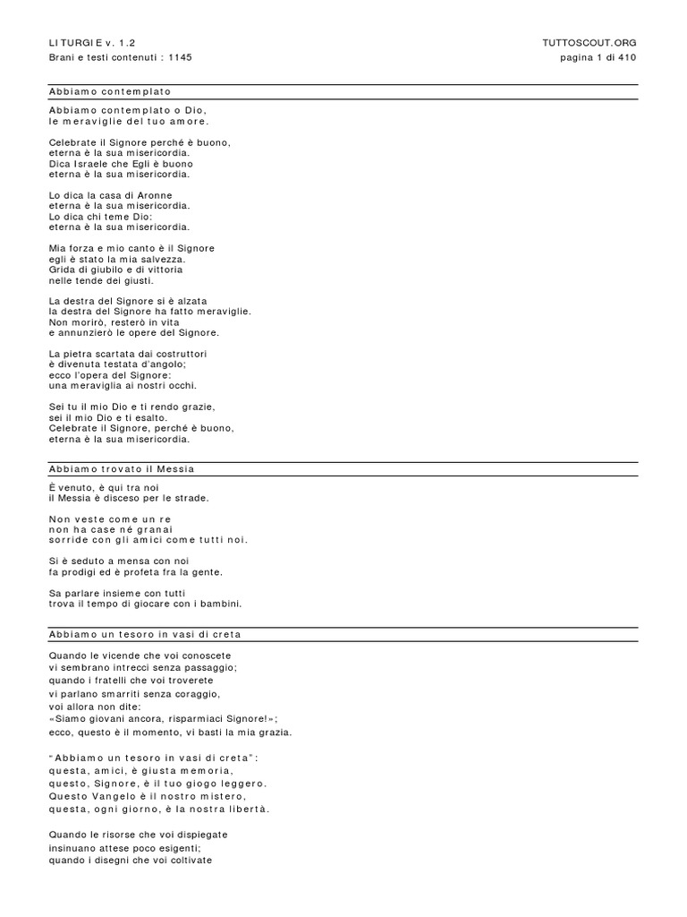 Rendimi Felice Quando Spengono Queste Luci.Liturgie