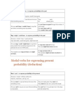 Modal Verbs For Expressing Present Probability (Deduction)