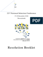 22nd National Selection Conference Resolution Booklet