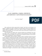 Clan, Parentela, Familia, Individuo Métodos y Niveles de Análisis