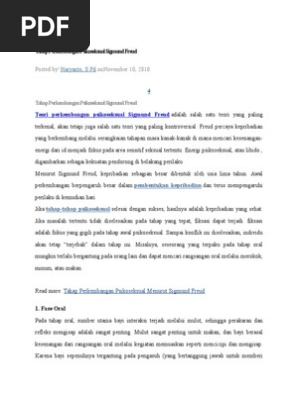 Tahap Perkembangan Psikoseksual Sigmund Freud Pdf