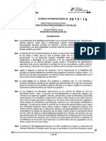 Acuerdo Interministerial 015 14 Mineduc Ministerio de Inclusion Economica y Social PDF