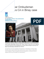 SC To Hear Ombudsman Petition Vs CA in Binay Case: Jerome C. Aning Tarra Quismundo Philippine Daily Inquirer