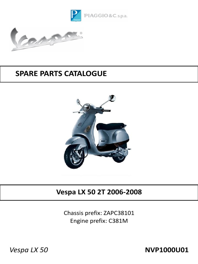 Vespa LX50 Parts Diagrams PDF