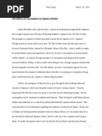 The Effects of Consumption On Japanese Identity: Christopher Gandy Final Essay March 14, 2011 SISA209 Professor Porter