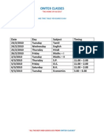 HSC Commerce Time Table