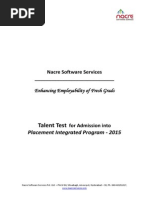 Talent Test: Placement Integrated Program - 2015