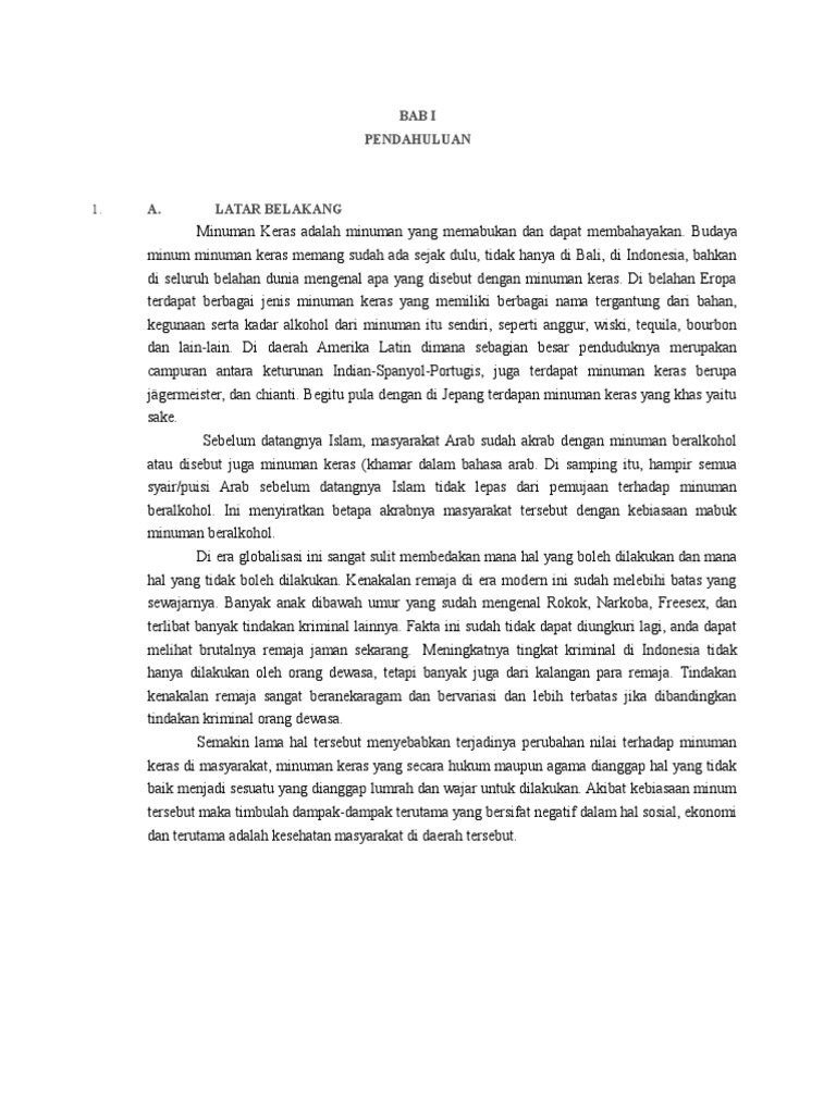 Makalah Tentang Minuman Keras