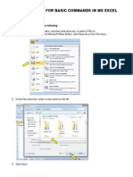 User Manual For Basic Commands in Ms Excel