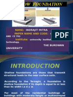 Shallow Foundation: Name: Paper Name and Code: Institute