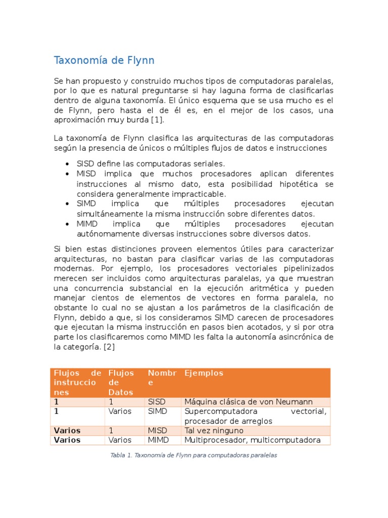 Taxonomia de Flynn Computación paralela Unidad Central de procesamiento