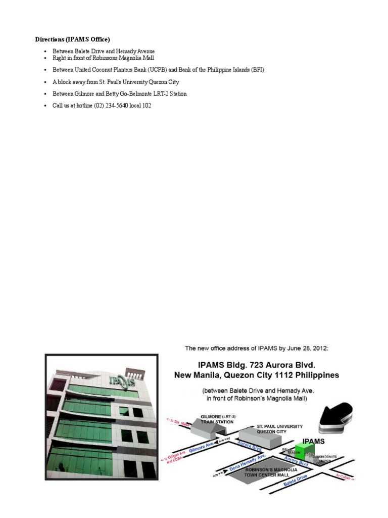 IPAMS Office Location and Contact Info | PDF