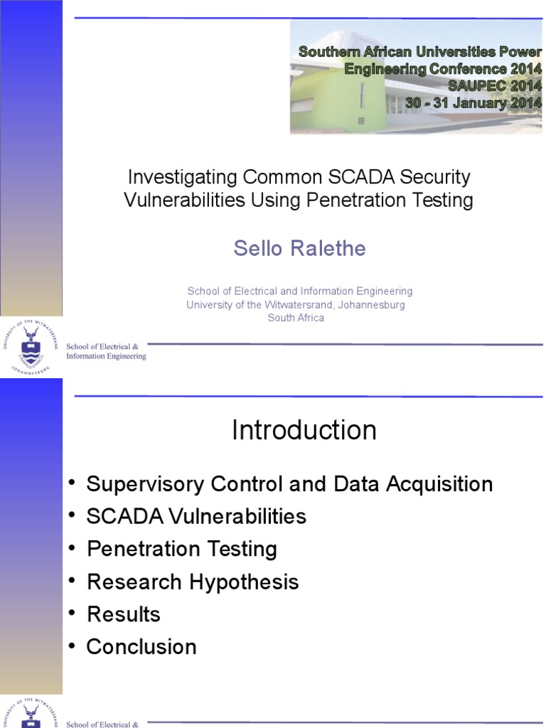 SCADA Security Vulnerabilities Study | PDF | Scada | Transport Layer ...