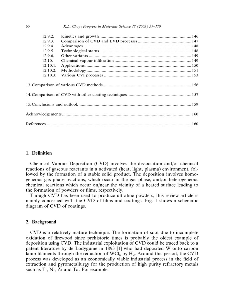 Overview of Chemical Vapour Deposition | PDF | Computers