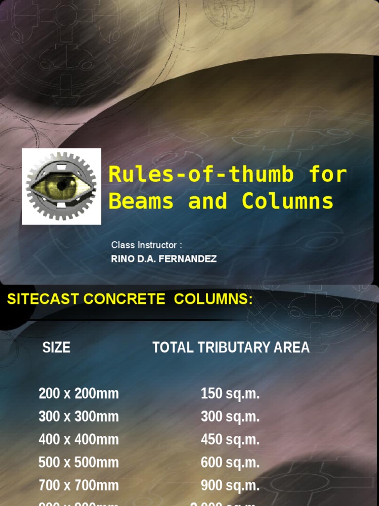 Beam and Column Sizing Guidelines | PDF