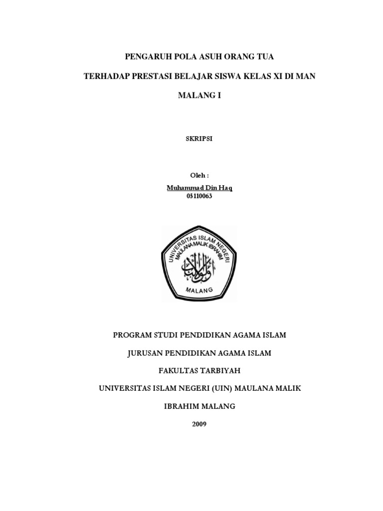 Pengaruh Pola Asuh Orang Tua Terhadap Prestasi Belajar Siswa