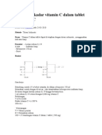 VITAMIN C TABLET ANALYSIS