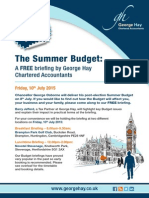 The Summer Budget:: FREE Briefing by George Hay