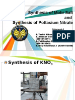 Synthesis of Mohr Salt and Synthesis of Pottasium Nitrate: Kelompok 4
