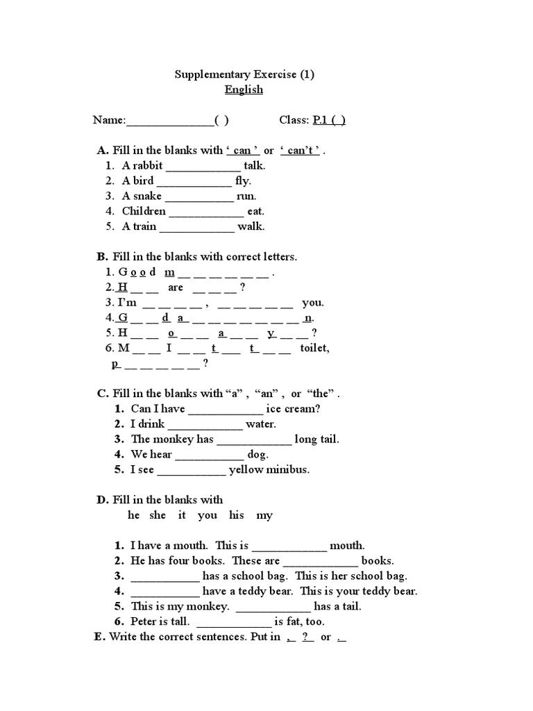 1 Eng 1 | PDF | Language Arts & Discipline