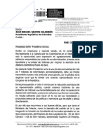 Entrega Del Manifiesto "Por La Integralidad de Derechos de Los Colombianos en El Exterior" Al Presidente Juan Manuel Santos
