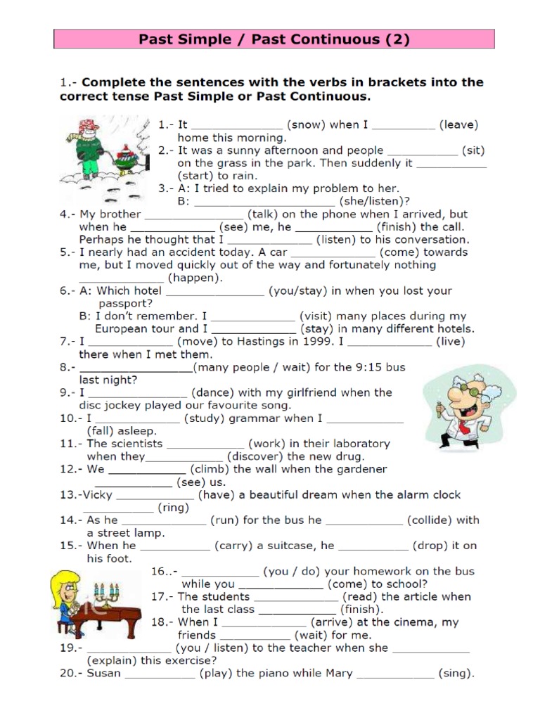 Ejercicios de Pasado en Ingles