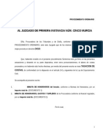 Modelo Escrito de Solicitud de Tasacion de Costas