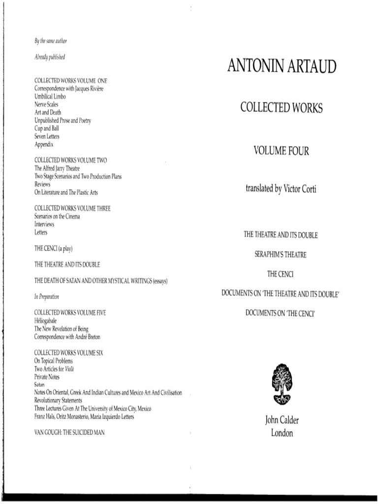 Artaud Antonin Collected Works Vol 4 | PDF