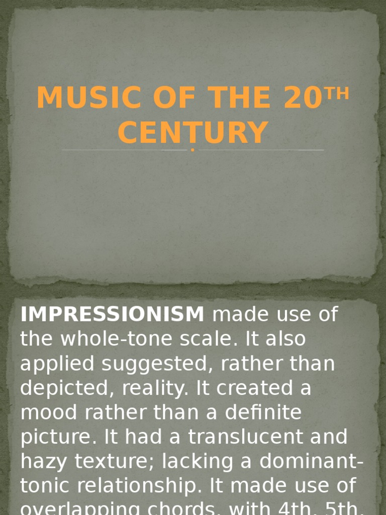 short essay about 20th century music