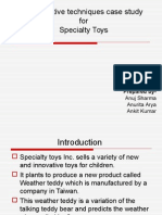 Quantitative Techniques Case Study For Specialty Toys: Prepared by