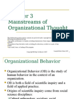 Mainstreams of Organizational Thought