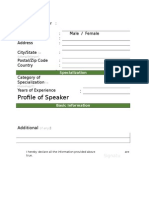 Profile of Speaker