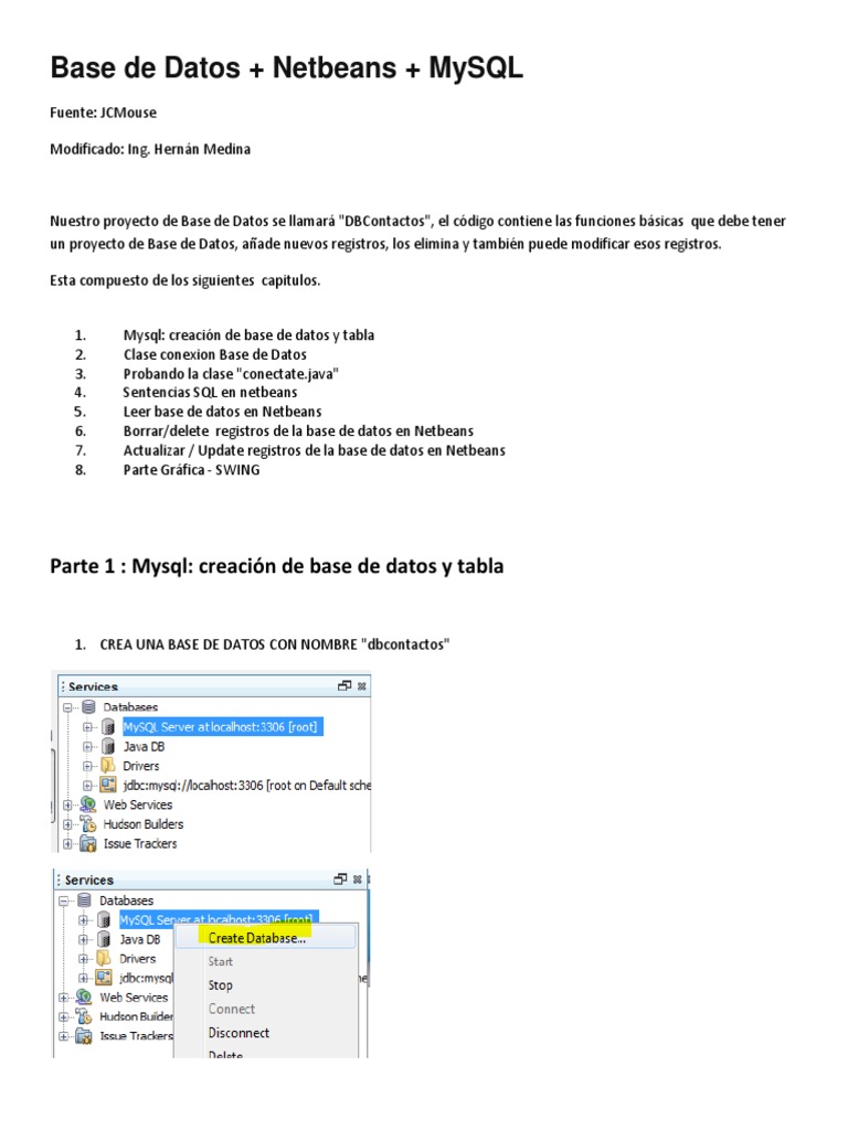Base de Datos Netbeans MySQL | PDF | Informática
