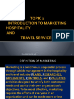 Topic 1 Introduction To Marketing Hospitality AND Travel Services
