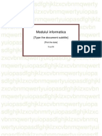 Modulul Informatica - Curs