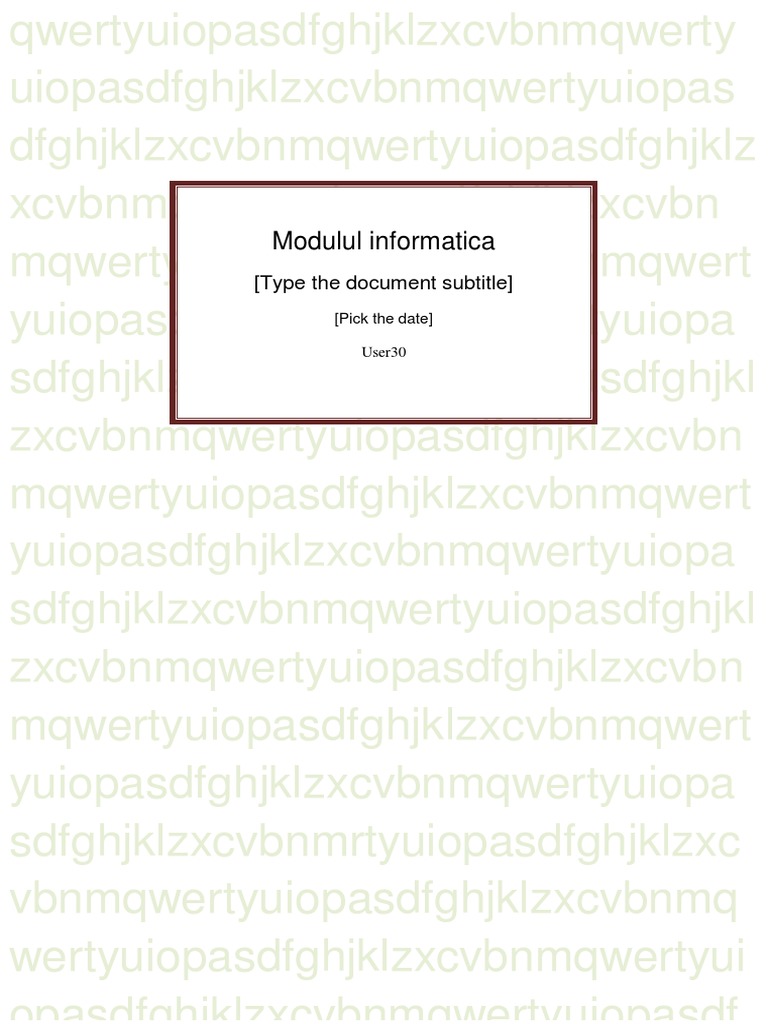 Modulul Informatica - Curs | PDF