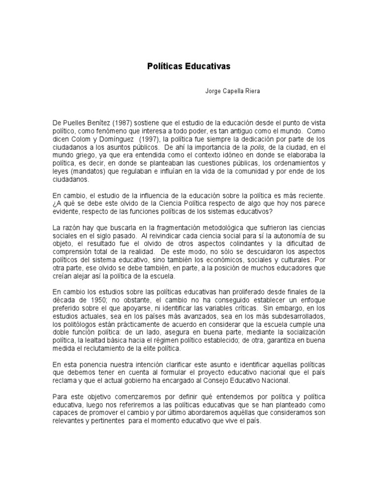 Políticas Educativas